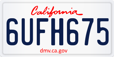 CA license plate 6UFH675