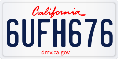 CA license plate 6UFH676