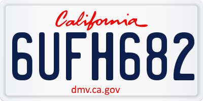 CA license plate 6UFH682