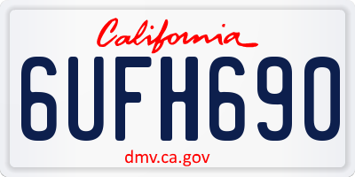 CA license plate 6UFH690