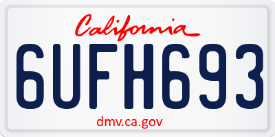 CA license plate 6UFH693