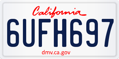CA license plate 6UFH697