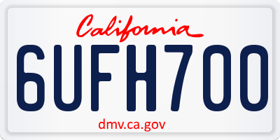 CA license plate 6UFH700