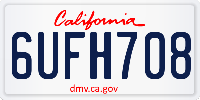 CA license plate 6UFH708