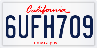 CA license plate 6UFH709
