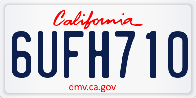 CA license plate 6UFH710