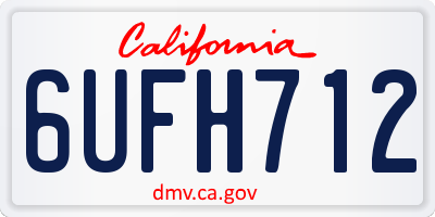 CA license plate 6UFH712