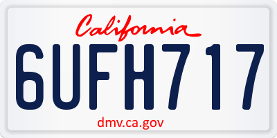 CA license plate 6UFH717