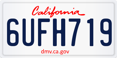 CA license plate 6UFH719