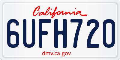 CA license plate 6UFH720