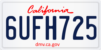 CA license plate 6UFH725
