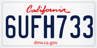 CA license plate 6UFH733