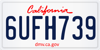 CA license plate 6UFH739