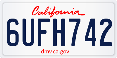 CA license plate 6UFH742
