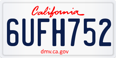 CA license plate 6UFH752