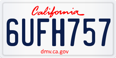CA license plate 6UFH757