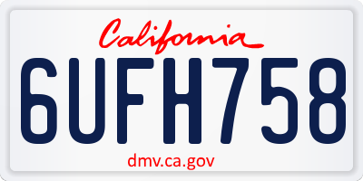 CA license plate 6UFH758