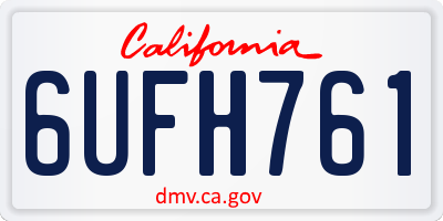 CA license plate 6UFH761