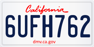 CA license plate 6UFH762