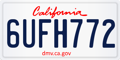 CA license plate 6UFH772