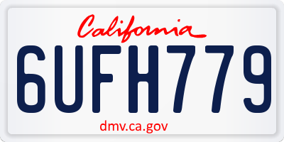 CA license plate 6UFH779