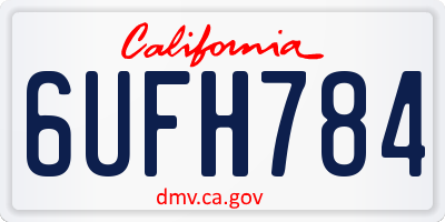 CA license plate 6UFH784
