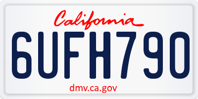 CA license plate 6UFH790