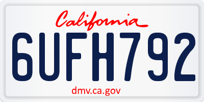 CA license plate 6UFH792