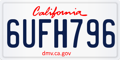 CA license plate 6UFH796
