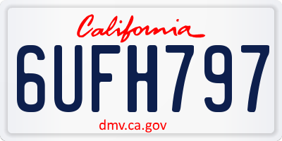 CA license plate 6UFH797
