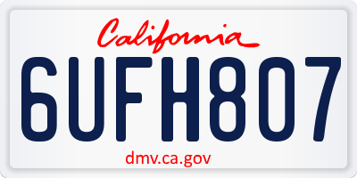 CA license plate 6UFH807