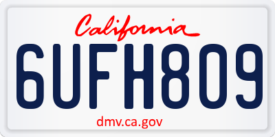 CA license plate 6UFH809