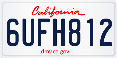 CA license plate 6UFH812