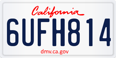 CA license plate 6UFH814
