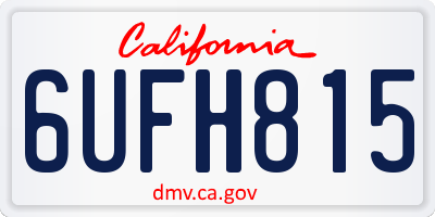 CA license plate 6UFH815