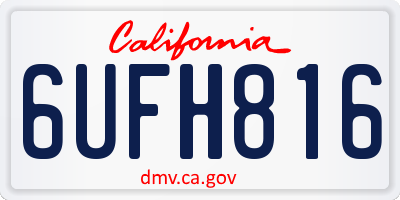 CA license plate 6UFH816