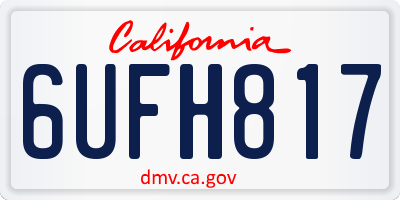 CA license plate 6UFH817