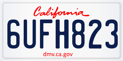 CA license plate 6UFH823