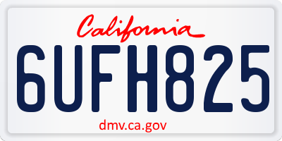 CA license plate 6UFH825