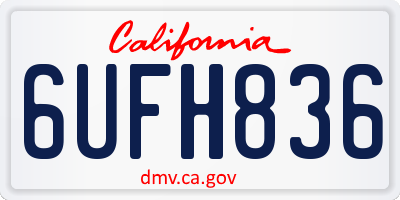CA license plate 6UFH836