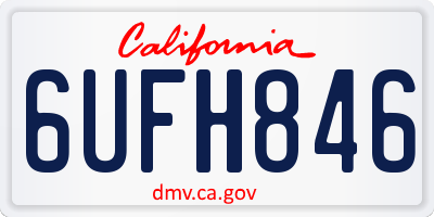 CA license plate 6UFH846