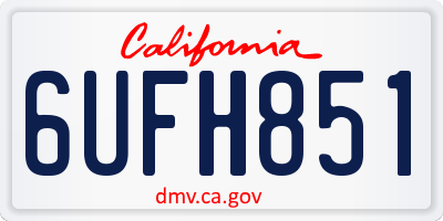 CA license plate 6UFH851