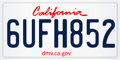 CA license plate 6UFH852