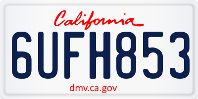 CA license plate 6UFH853