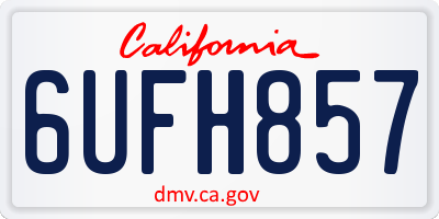 CA license plate 6UFH857