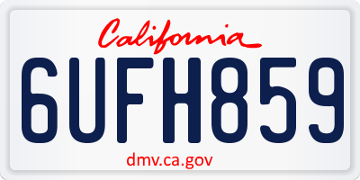 CA license plate 6UFH859