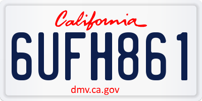 CA license plate 6UFH861