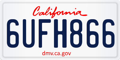 CA license plate 6UFH866