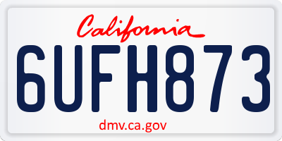 CA license plate 6UFH873