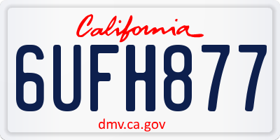 CA license plate 6UFH877